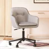 Schreibtischsessel in Hellgrau Samt - Rina
