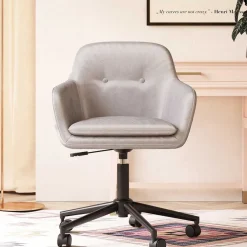 Schreibtischsessel in Hellgrau Samt - Rina