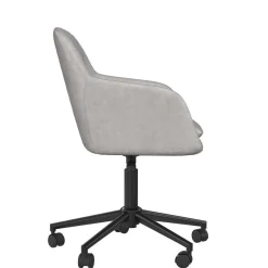 Schreibtischsessel in Hellgrau Samt - Rina