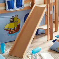 Schräg Rutschen Hochbett in Natur Buche - Urak