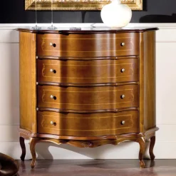 Schubladen Kommode in Nussbaum Dentro im Barockstil