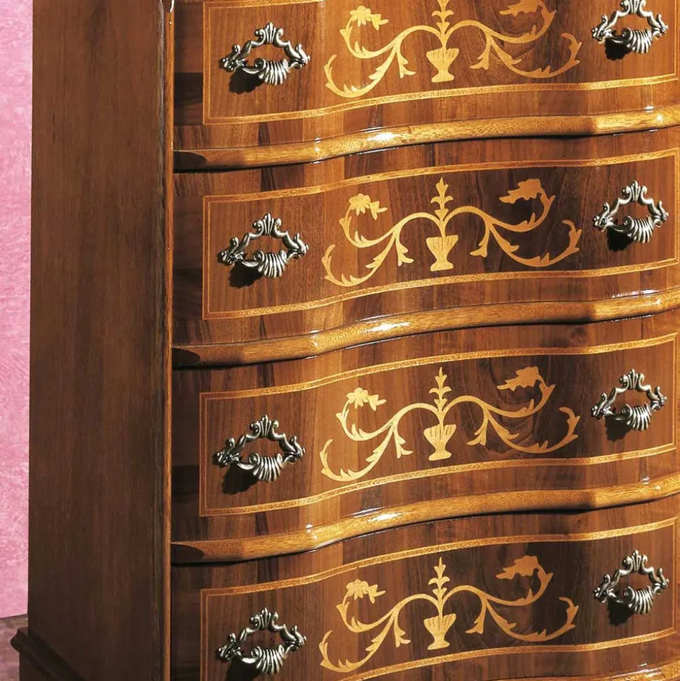 Schubladen Kommode mit Bodenfreiheit Agosto in Nussbaum