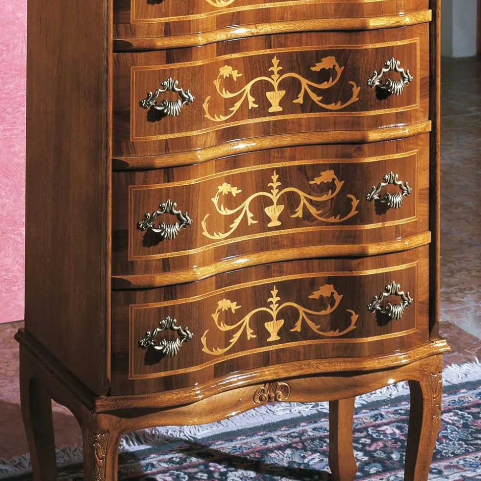 Schubladen Kommode mit Bodenfreiheit Agosto in Nussbaum