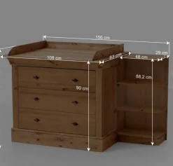 Schubladen Kommode optional mit Wickelaufsatz - Piatra