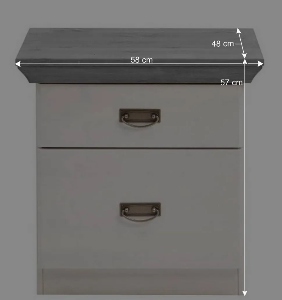 Schubladen Nachtschrank zweifarbig - Mirandesca