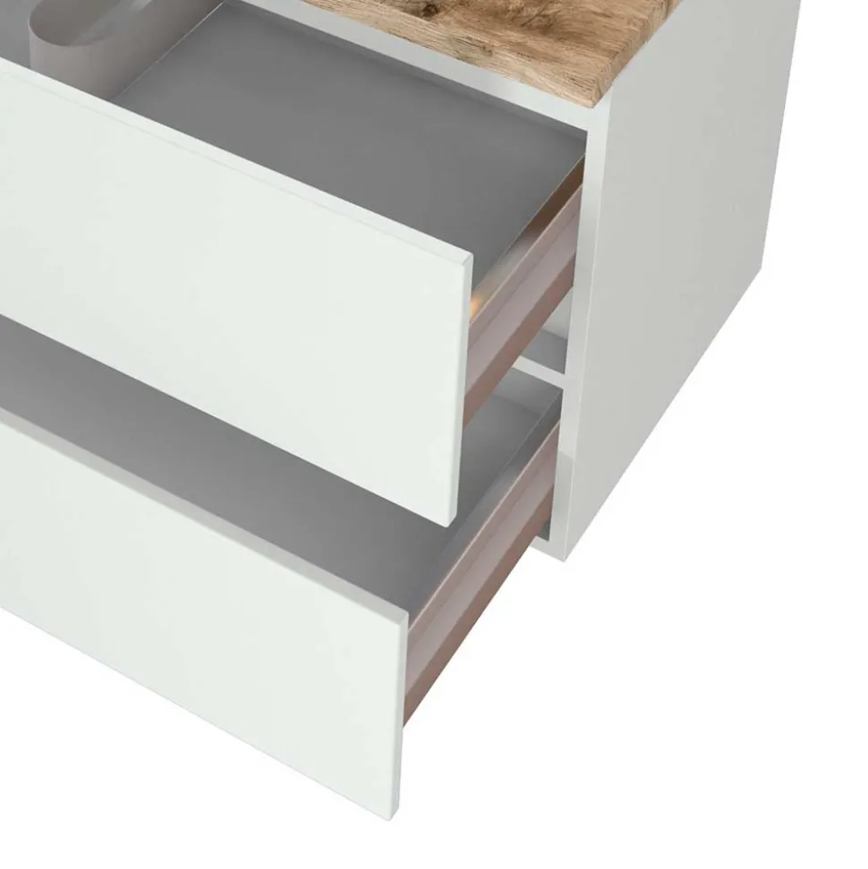 Schubladen Waschkonsole mit Aufsatz-Becken - Misbonas