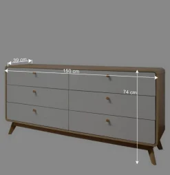 6-Schubladen-Kommode im Scandi Chic - Jendren