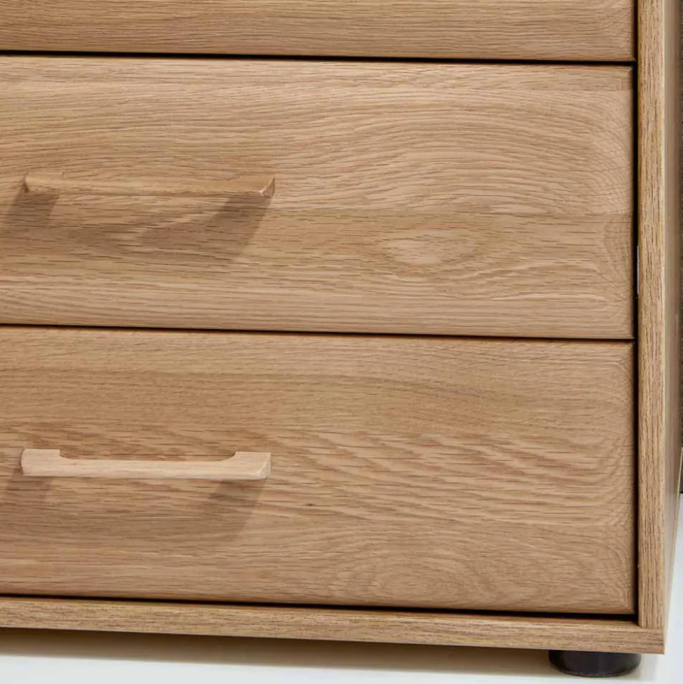 Schubladen-Nachtschrank Anglesia in Eiche teilmassiv (2er Set)