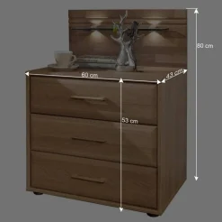 Schubladen-Nachtschrank Anglesia in Eiche teilmassiv (2er Set)