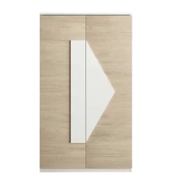 Schuh Designschrank in Eiche Bianco & Weiß - Wilios