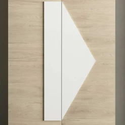 Schuh Designschrank in Eiche Bianco & Weiß - Wilios