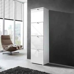 Schuh Klappenschrank Roomy in Weiß