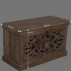 Schuhbank aus Mangoholz Sandfarben - Runiasa