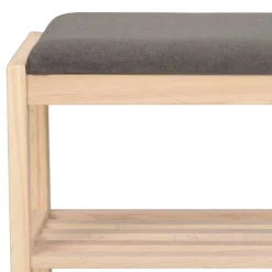 Schuhbank mit 52 cm Sitzhöhe aus Eiche White Wash - Vaxos