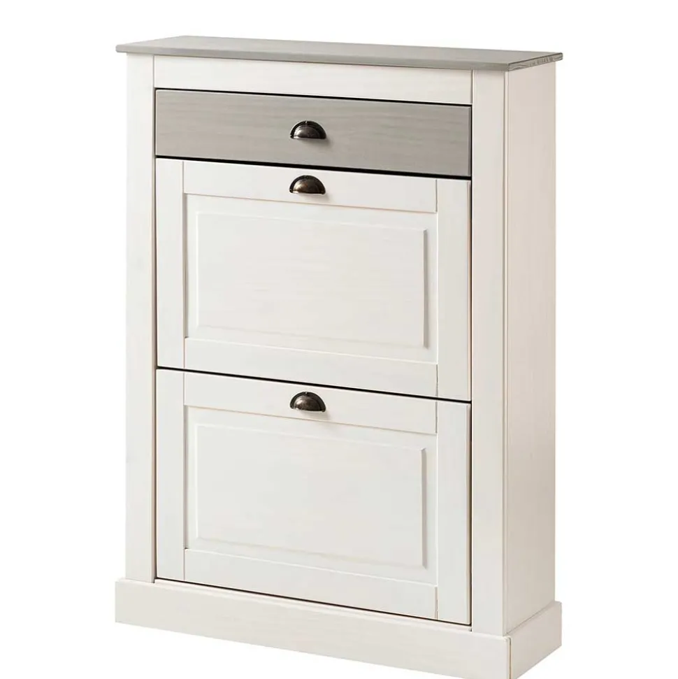 Schuhkipper in Weiß mit Grau - Lucasario