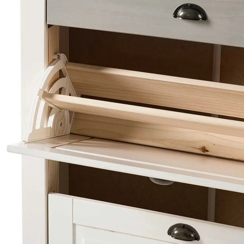 Schuhkipper in Weiß mit Grau - Lucasario