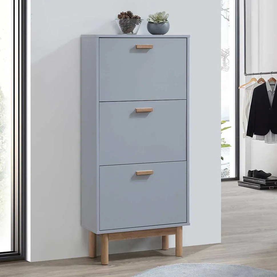 Schuhkommode in Grau und Eiche Optik - Caldaro