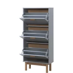 Schuhkommode in Grau und Eiche Optik - Caldaro