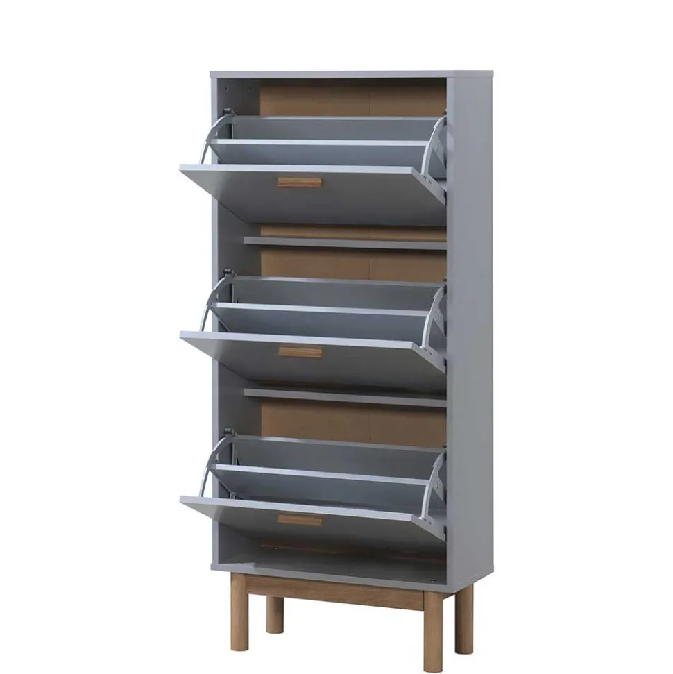 Schuhkommode in Grau und Eiche Optik - Caldaro