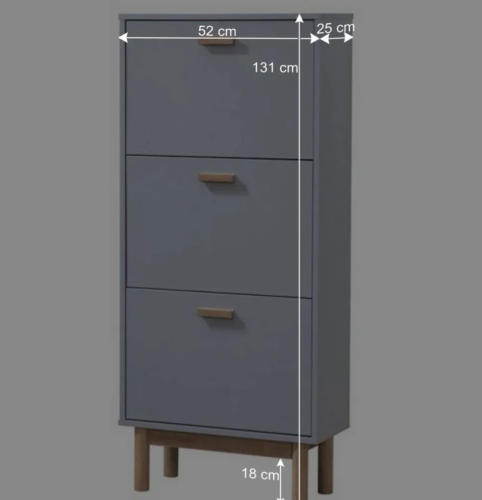 Schuhkommode in Grau und Eiche Optik - Caldaro