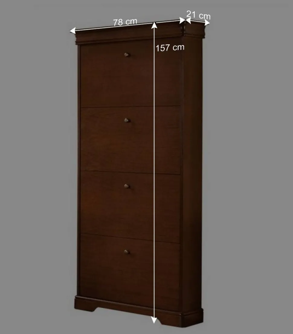 Schuhkommode in Nussbaum - 78x157x21 cm - Lemerzi