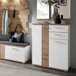 Schuhkommode in Weiß & Wildeiche NB - Symbrosia