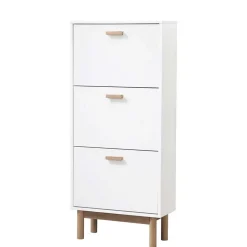 Schuhkommode in Weiß mit Eiche - Savuta