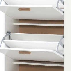 Schuhkommode in Weiß mit Eiche - Savuta