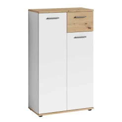 Schuhkommode in Weiß mit Wildeiche - Yumagno