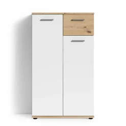 Schuhkommode in Weiß mit Wildeiche - Yumagno