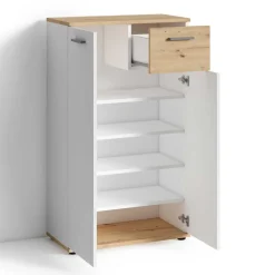 Schuhkommode in Weiß mit Wildeiche - Yumagno