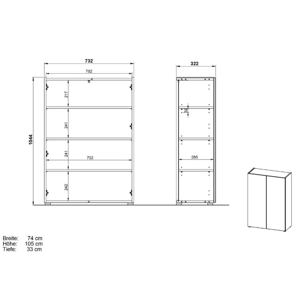 Schuhkommode und Wandspiegel Set - Cooking (zweiteilig)