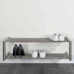 Schuhregal für die Wandmontage aus Edelstahl - Sipano