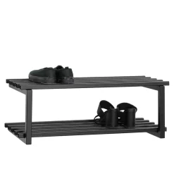 Schuhregal in Schwarz - pulverbeschichteter Stahl - Sanjo