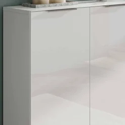 Schuhschrank & Spiegel Set in Weiß - Kofi (zweiteilig)