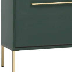 Schuhschrank in Dunkelgrün & Gold - Aqua