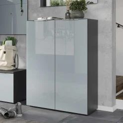 Schuhschrank in Grau glasbeschichtet - Ilfred