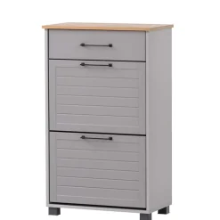 Schuhschrank in Platingrau und Eiche - Benja