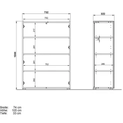 Schuhschrank in Weiß mit Eiche - Cooking