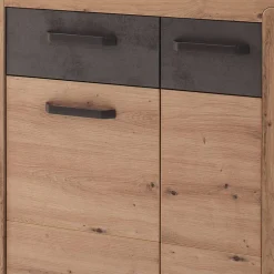 Schuhschrank in Wildeiche mit Dunkelgrau - Carry