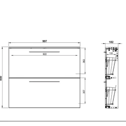 Schuhschrank in Wildeiche NB & Anthrazit - Lampione