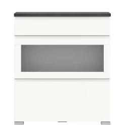 Schuhschrank mit Glas Klappe in Weiß - Suad