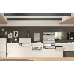 Schuhschrank mit Glas Klappe in Weiß - Suad