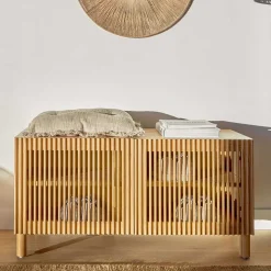 Schuhschrank mit Lamellen-Türen - Azuro