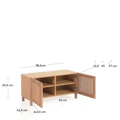 Schuhschrank mit Lamellen-Türen - Azuro