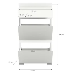 Schuhschrank mit Schublade und zwei Klappen - Dany
