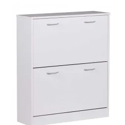Schuhschrank mit zwei Klappen in Weiß - Aventi