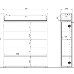 Schuhschrank und Spiegel Set - Sidgarus (zweiteilig)