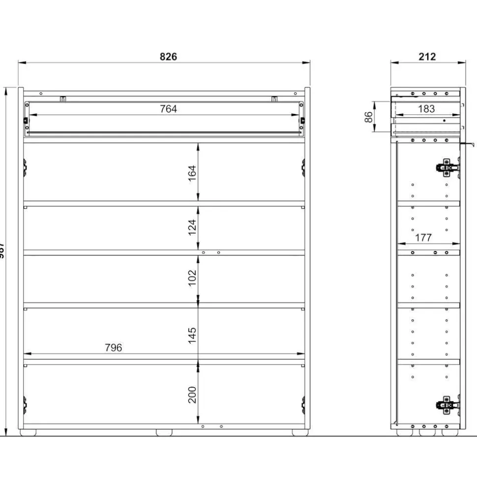 Schuhschrank und Spiegel Set - Sidgarus (zweiteilig)