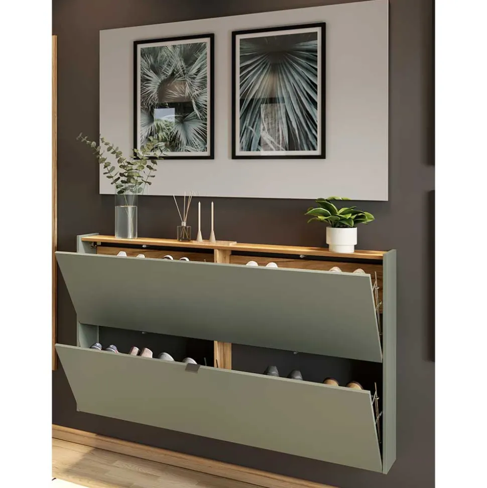 Schuhschrank und Spiegel Set - Point (zweiteilig)